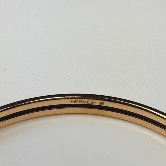💎✨Authentic Hermes Gold and Pink Enamel Bangle Size 7 3/4" - Picture 2 of 6